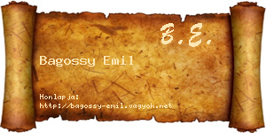 Bagossy Emil névjegykártya